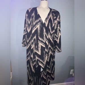 LuLaRoe Black and Tan Geometric Cardigan Sweater size large EUC